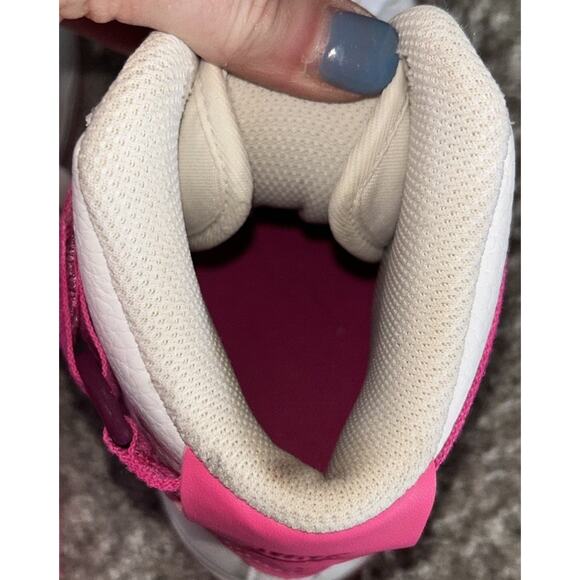 Nike Air Force 1 AF‎ White Fuchsia Pink High Top Shoes Womans Sz 7 334031-110 - Picture 8 of 13